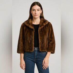 Sidney Frank Furs Vintage Mink Jacket – Rich Brown Luxury Fur, Size S